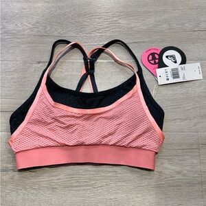 Roxy Women's Pink and Black Sports Bra